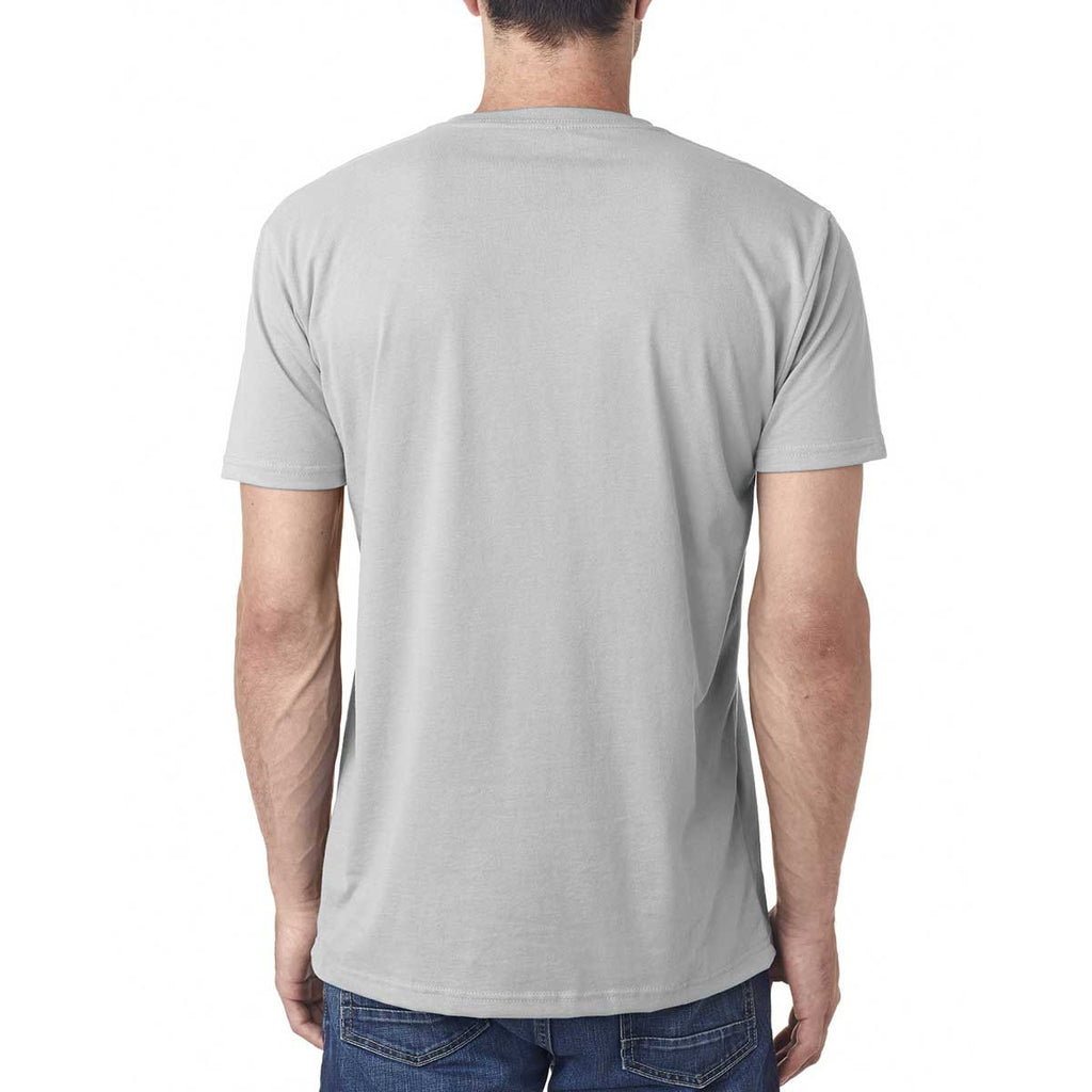 Next Level Men's Light Grey Premium Fitted Sueded V-Neck Tee