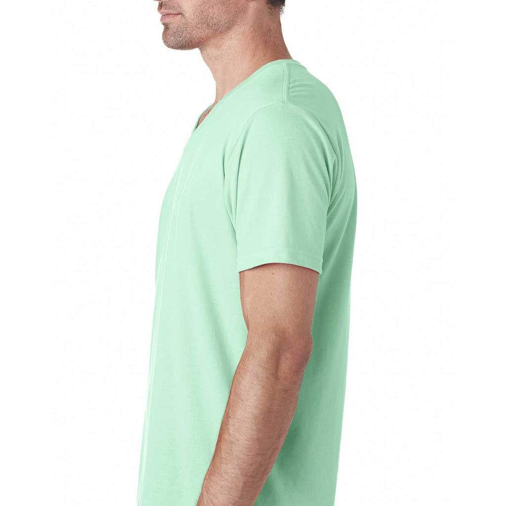 Next Level Men's Mint Premium Fitted Sueded V-Neck Tee