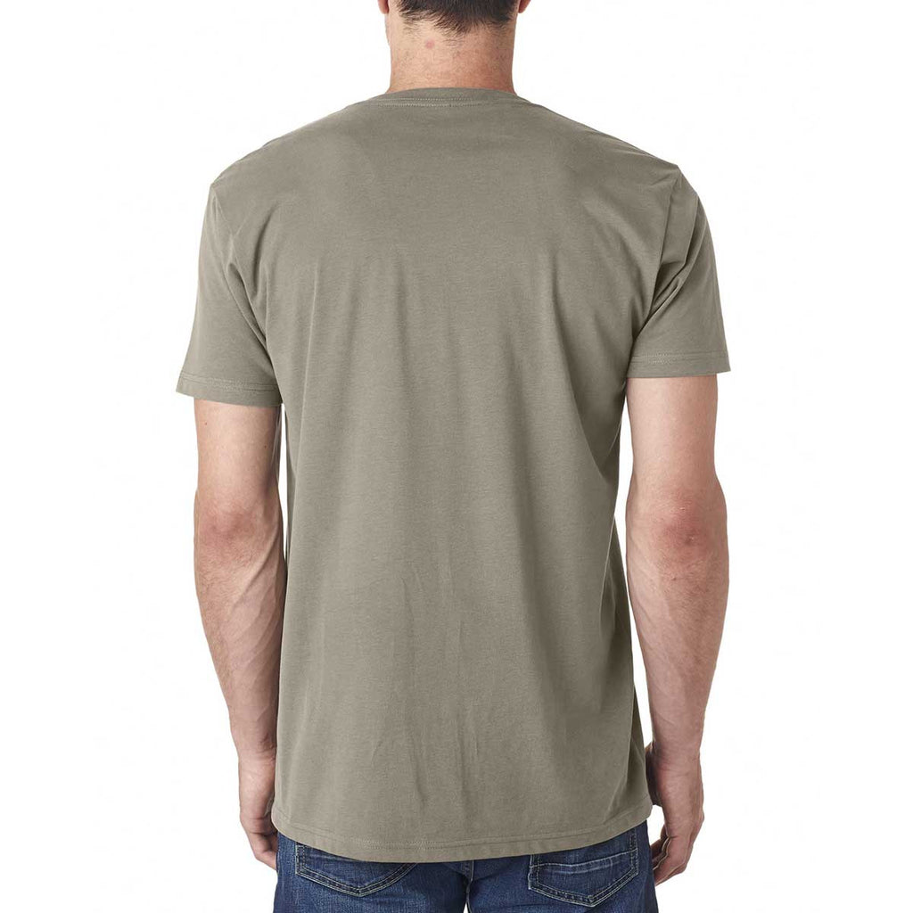 Next Level Men's Warm Grey Premium Fitted Sueded V-Neck Tee