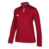 adidas Women's Power Red/White Team Iconic Knit Long Sleeve Quarter Zip