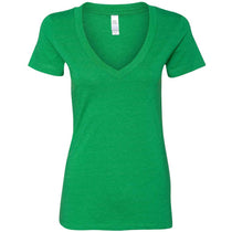 Next Level Women's Kelly Green CVC Deep V Tee