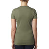 Next Level Women's Military Green CVC Deep V Tee