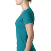 Next Level Women's Teal CVC Deep V Tee