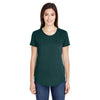 Anvil Women's Heather Dark Green Triblend Scoop Neck T-Shirt