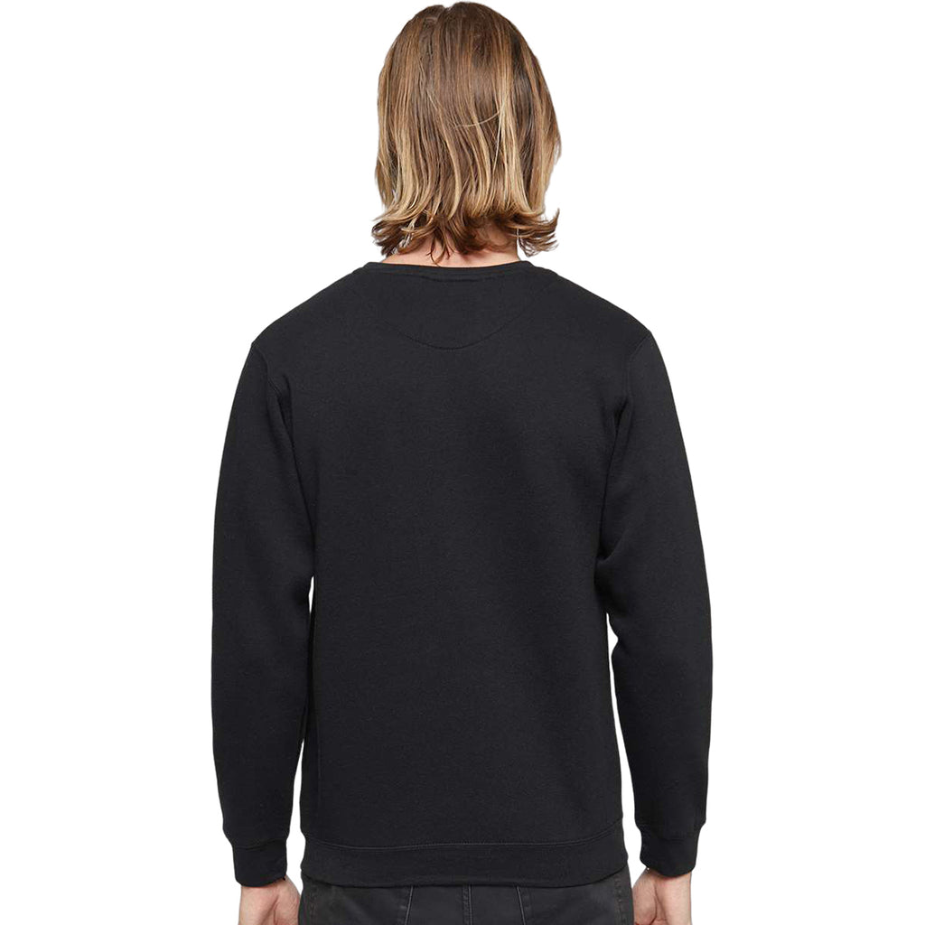 LAT Unisex Black Elevated Fleece Crewneck Sweatshirt