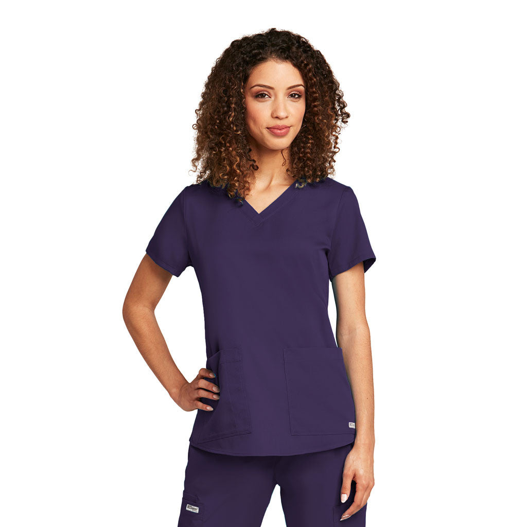 Grey's Anatomy Women's Purple Rain V-Neck Top
