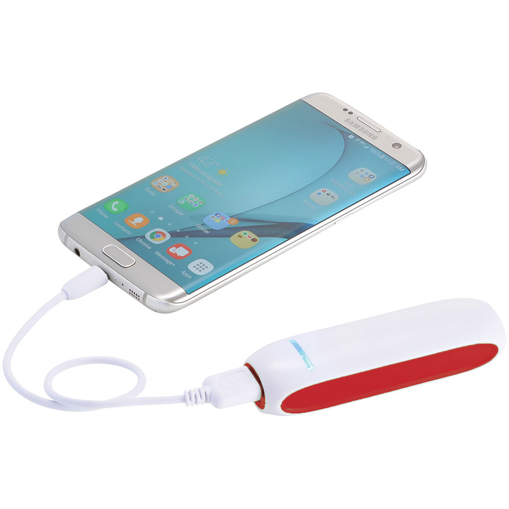 Leed's White with Red Trim Rut 2,000 mAh Power Bank