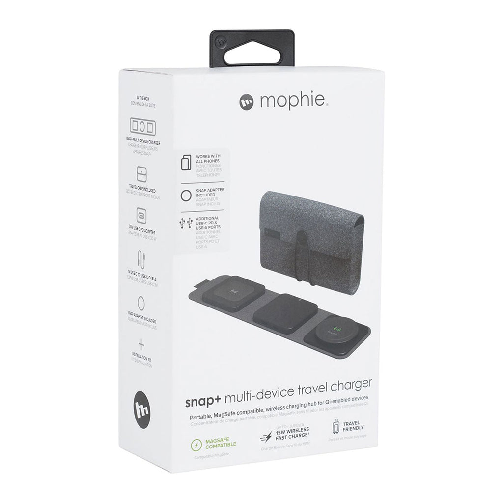 Mophie Black Snap + Multi-device Travel Charger