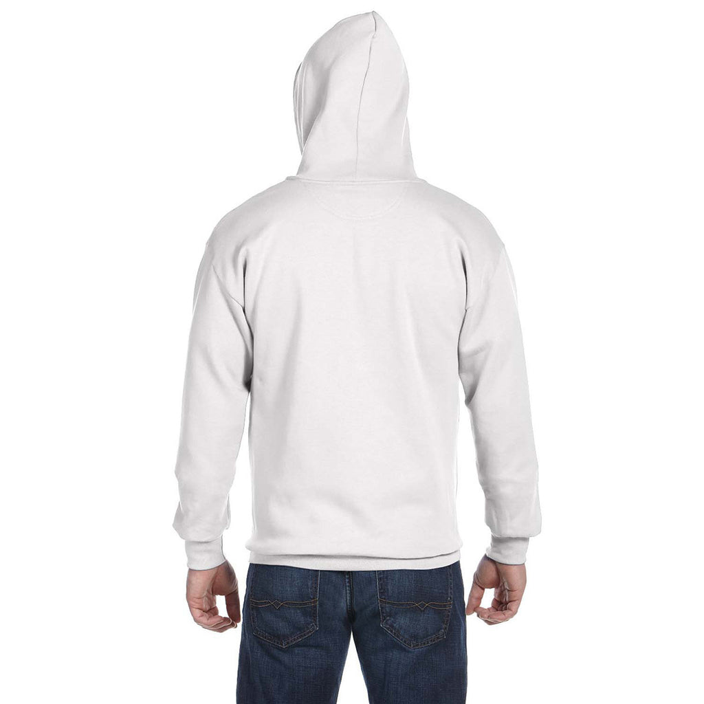 Anvil Men's White Full-Zip Hooded Fleece