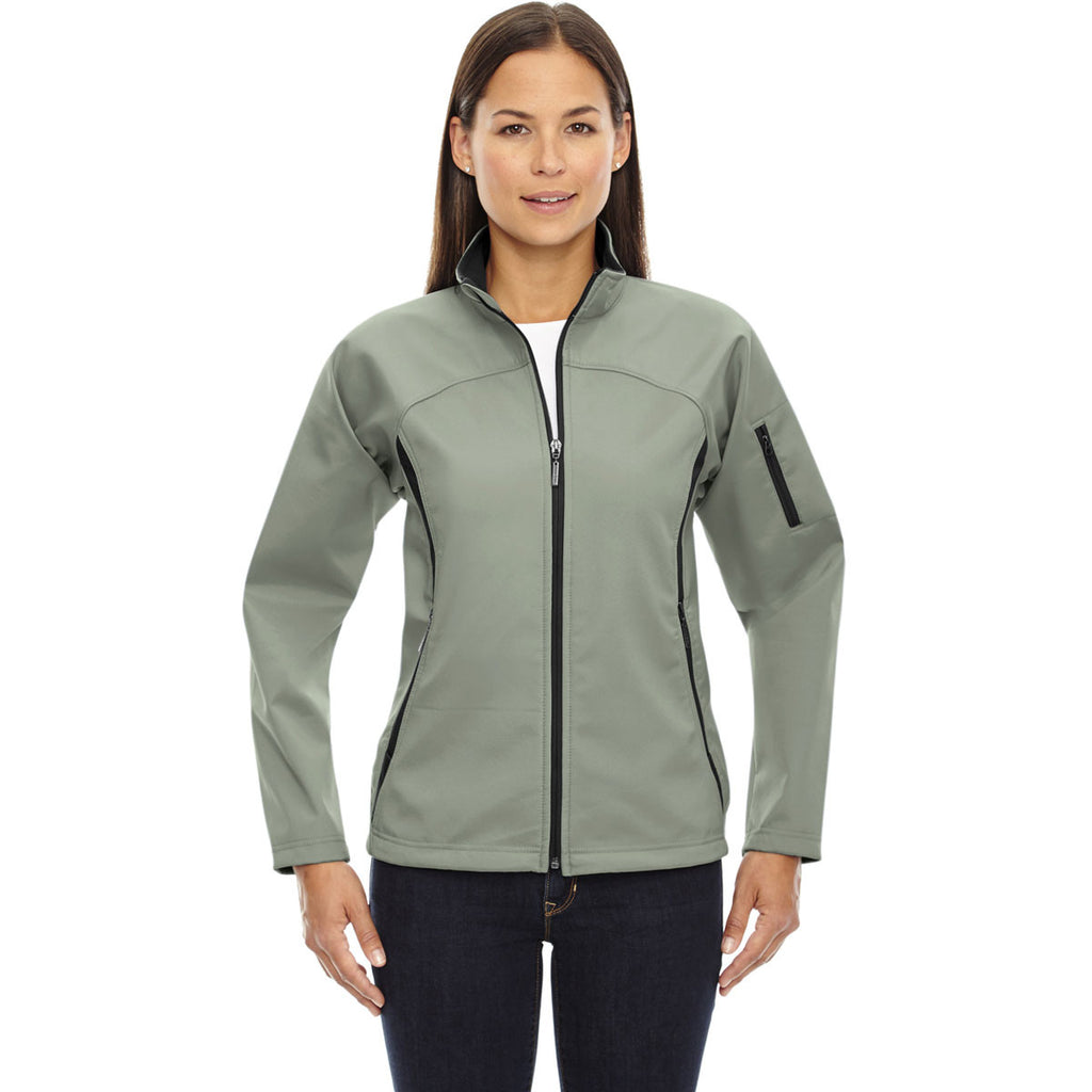 North End Women's Celadon Three-Layer Fleece Bonded Performance Soft Shell Jacket