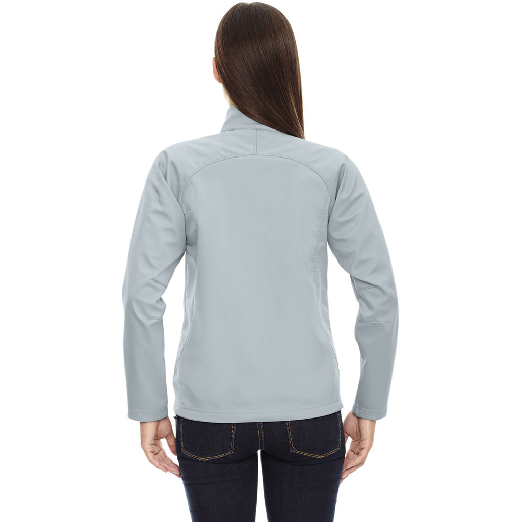 North End Women's Opal Blue Three-Layer Fleece Bonded Performance Soft Shell Jacket