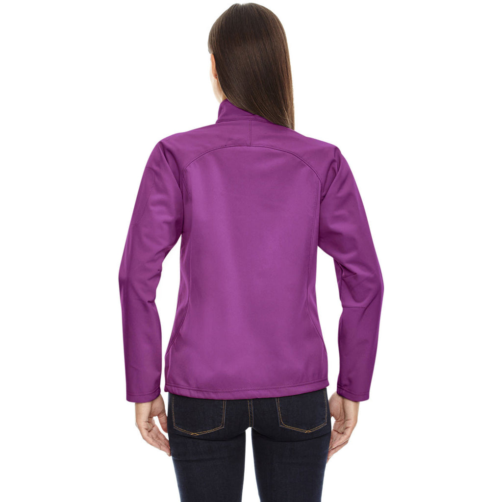 North End Women's Plum Rose Three-Layer Fleece Bonded Performance Soft Shell Jacket