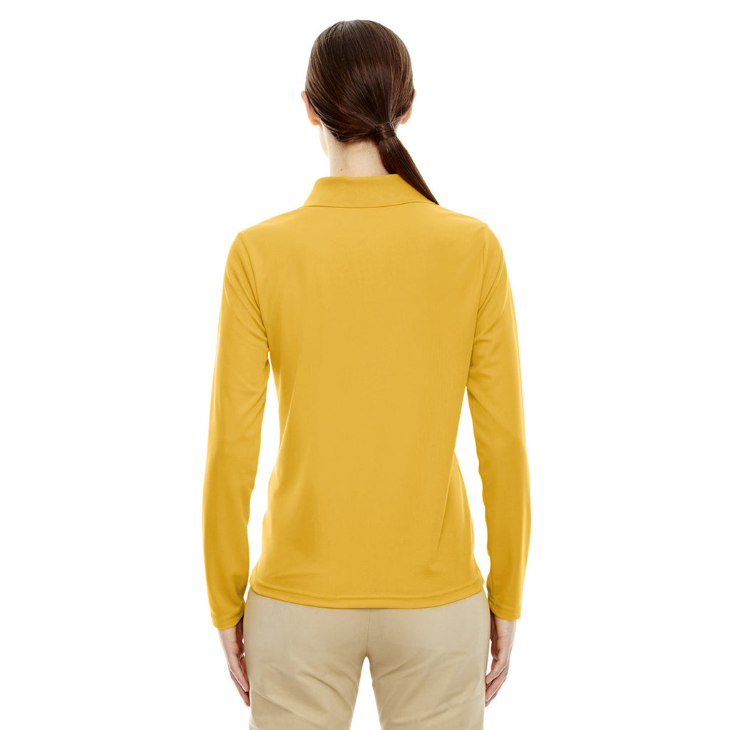 Core 365 Women's Campus Gold Pinnacle Performance Long-Sleeve Pique Polo