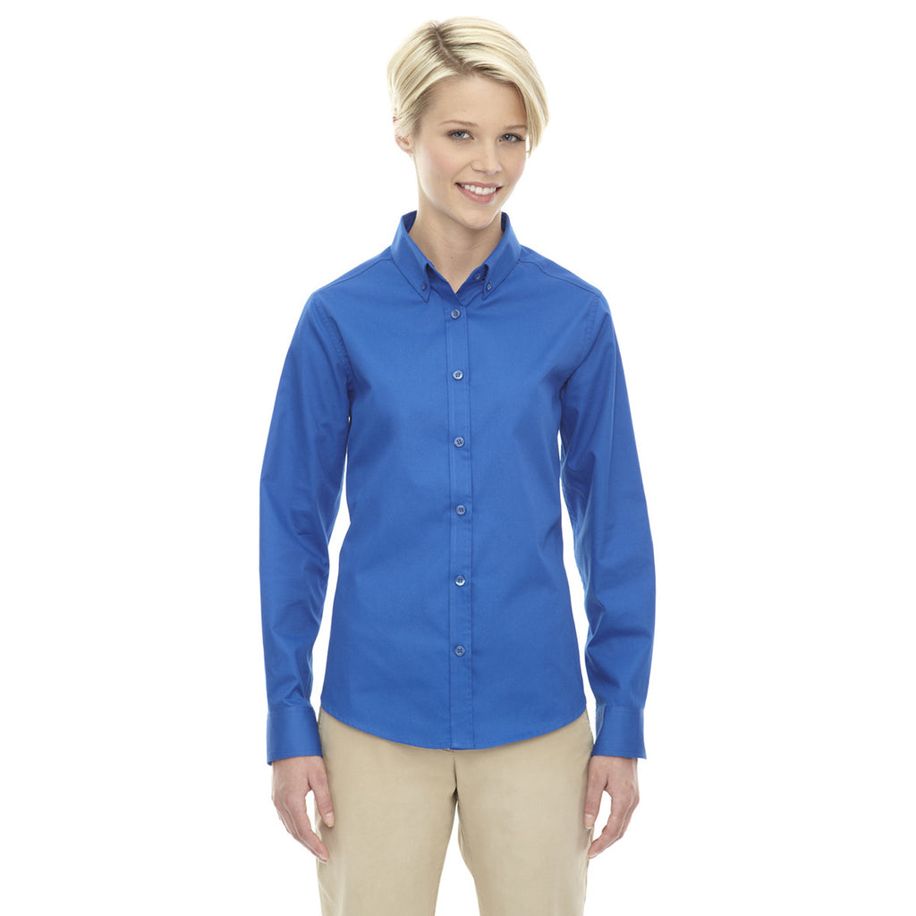 Core 365 Women's True Royal Operate Long-Sleeve Twill Shirt