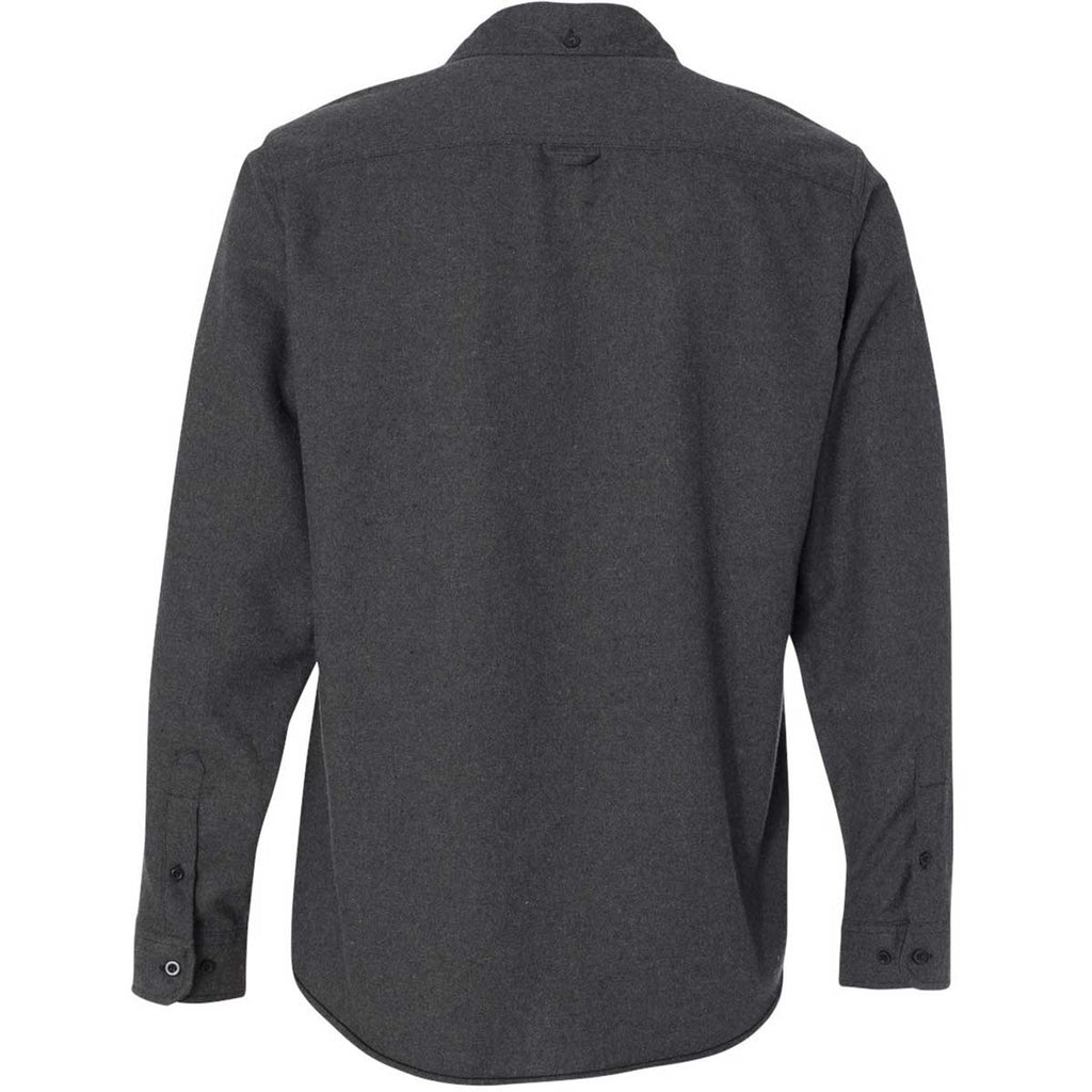 Burnside Men's Charcoal Long Sleeve Solid Flannel Shirt
