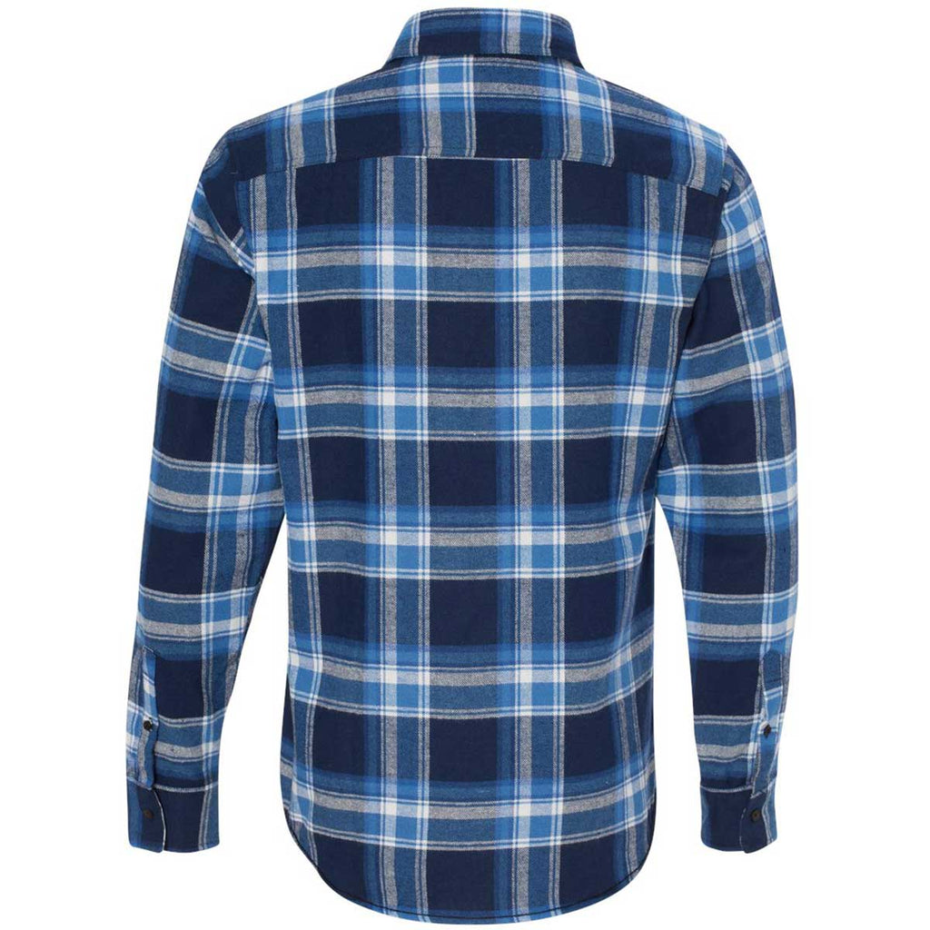 Burnside Men's Blue/White Yarn-Dyed Long Sleeve Flannel Shirt