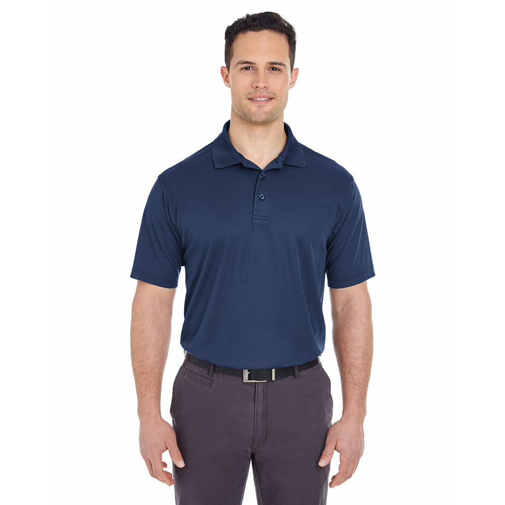 UltraClub Men's Navy Cool & Dry Mesh Pique Polo