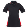 UltraClub Women's Black/Red Cool & Dry Sport Two-Tone Polo