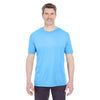 UltraClub Men's Columbia Blue Cool & Dry Sport Performance Interlock T-Shirt