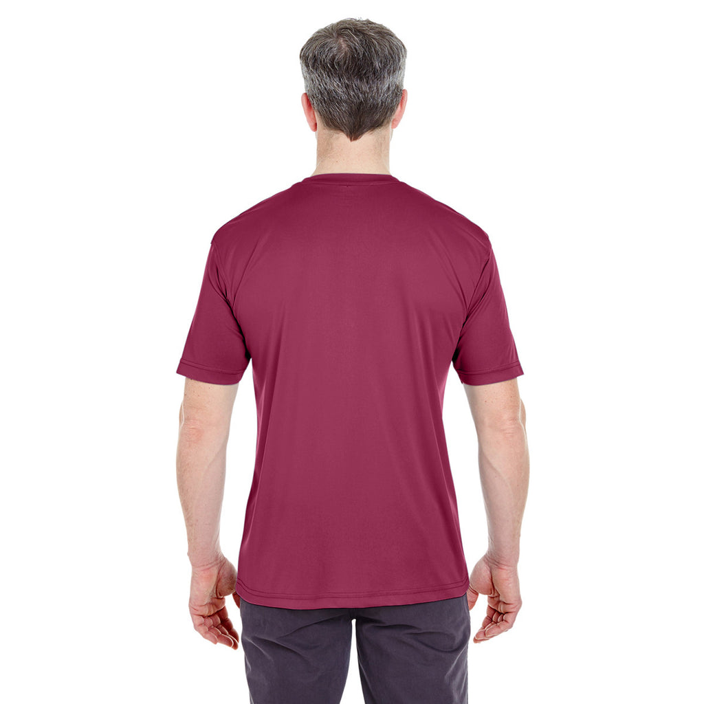 UltraClub Men's Maroon Cool & Dry Sport Performance Interlock T-Shirt