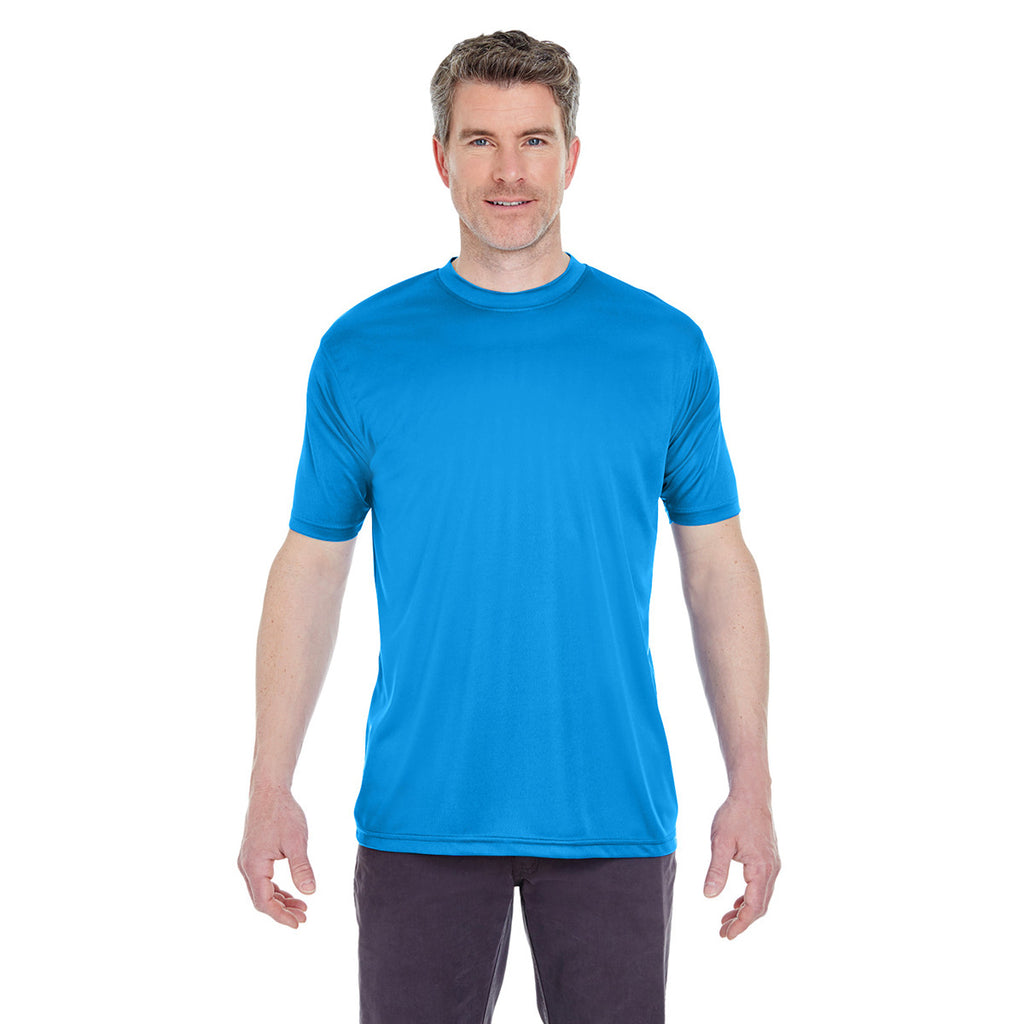 UltraClub Men's Pacific Blue Cool & Dry Sport Performance Interlock T-Shirt