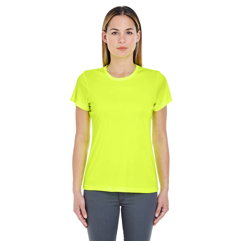 UltraClub Women's Bright Yellow Cool & Dry Sport Performance Interlock T-Shirt