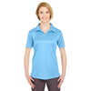 UltraClub Women's Columbia Blue Cool & Dry Sport Performance Interlock Polo