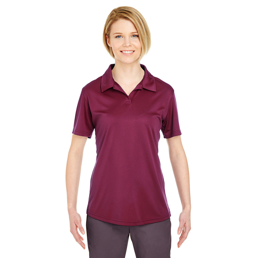 UltraClub Women's Maroon Cool & Dry Sport Performance Interlock Polo