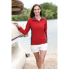 Landway Women's Red/Charcoal Klamath Waffle-Knit Fleece Pullover