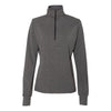 J. America Women's Charcoal Heather Omega Stretch Terry Quarter-Zip Pullover