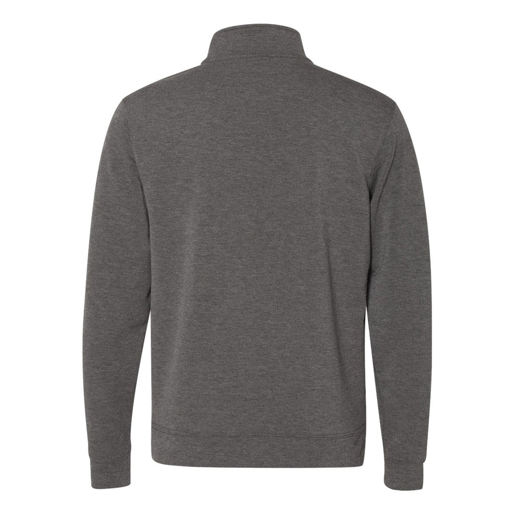 J. America Men's Charcoal Heather Omega Stretch Terry Quarter-Zip Pullover