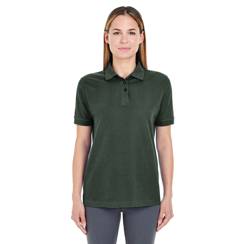 UltraClub Women's Forest Green Whisper Pique Polo