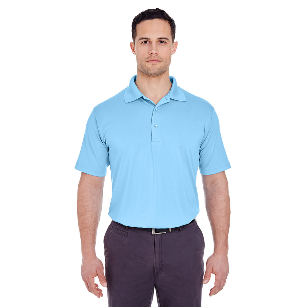 UltraClub Men's Columbia Blue Cool & Dry 8 Star Elite Performance Interlock Polo