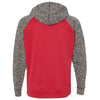 J. America Men's Red/Charcoal Fleck Colorblock Cosmic Fleece Hooded Pullover Sweatshirt