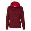 J. America Women's Red Fleck/Red Cosmic Fleece Contrast Hooded Pullover Sweatshirt