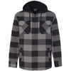 Burnside Men's Black/Grey Quilted Flannel Full-Zip Hooded Jacket