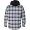 Burnside Men's Grey/Blue Quilted Flannel Full-Zip Hooded Jacket