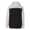 J. America Men's Black/White Melange Fleece Colorblocked Hooded Pullover