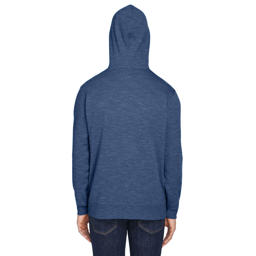 J. America Men's Navy Melange Fleece Hooded Pullover Sweatshirt