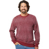 J. America Men's Burgundy Speck Aspen Fleece Crewneck Sweatshirt