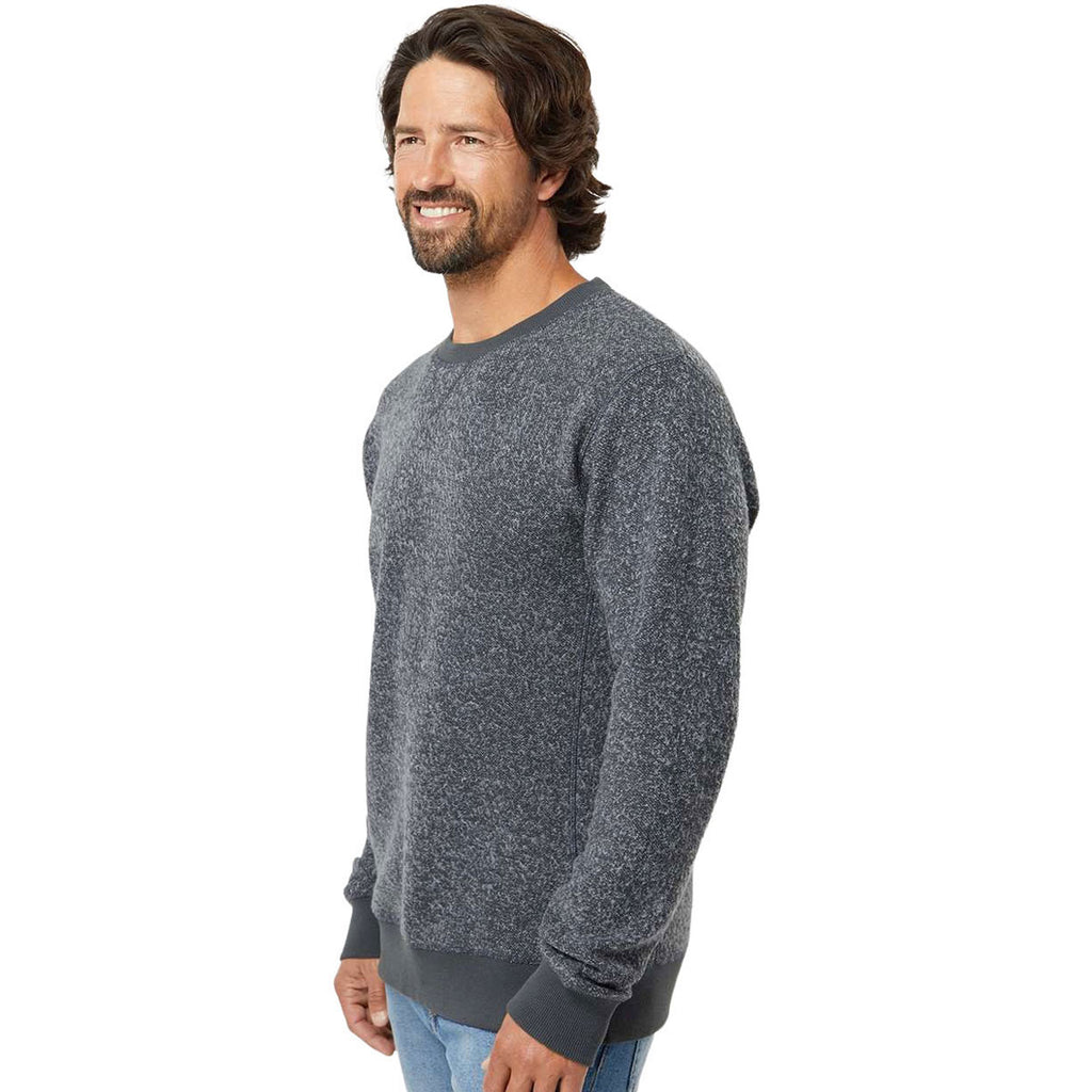 J. America Men's Charcoal Speck Aspen Fleece Crewneck Sweatshirt