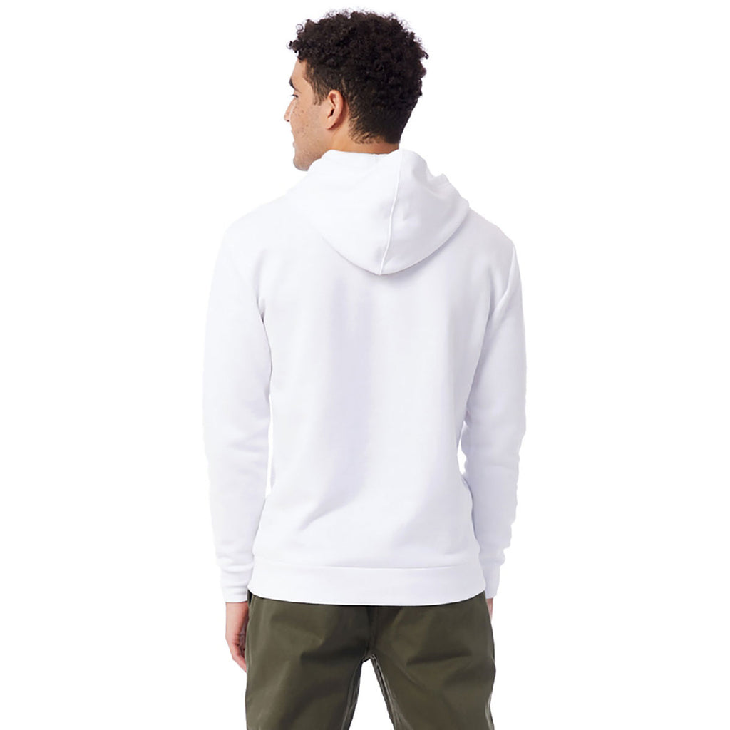 Alternative Apparel Men's White Eco Cozy Fleece Pullover Hooded Sweatshirt