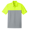 Nike Men's Volt/Cool Grey Dri-Fit Colorblock Micro Pique Polo