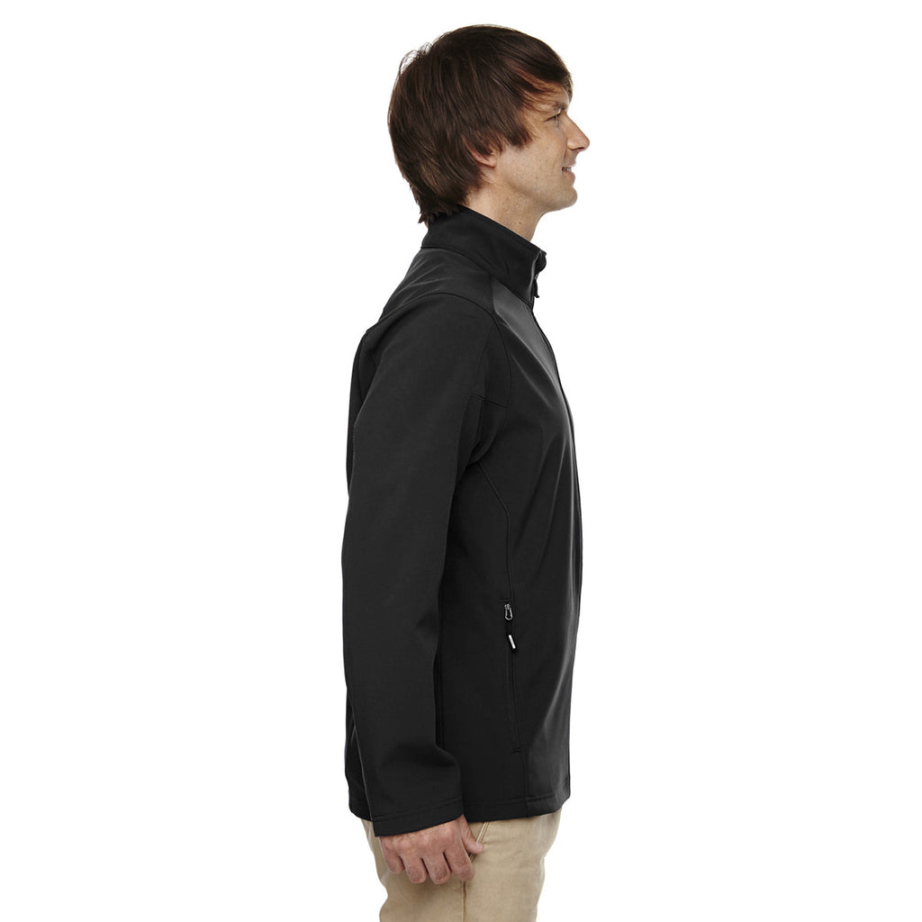 Core 365 Men's Black Tall Cruise Two-Layer Fleece Bonded Soft Shell Jacket