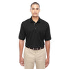 Core 365 Men's Black/Carbon Motive Performance Pique Polo with Tipped Collar