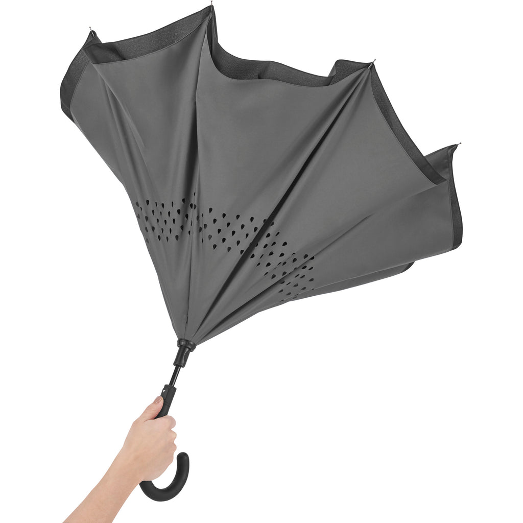 Totes Gray 47" Auto Close Inbrella Inversion Umbrella