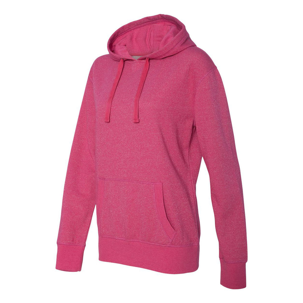 J. America Women's Wildberry/Silver Glitter French Terry Hooded Pullover