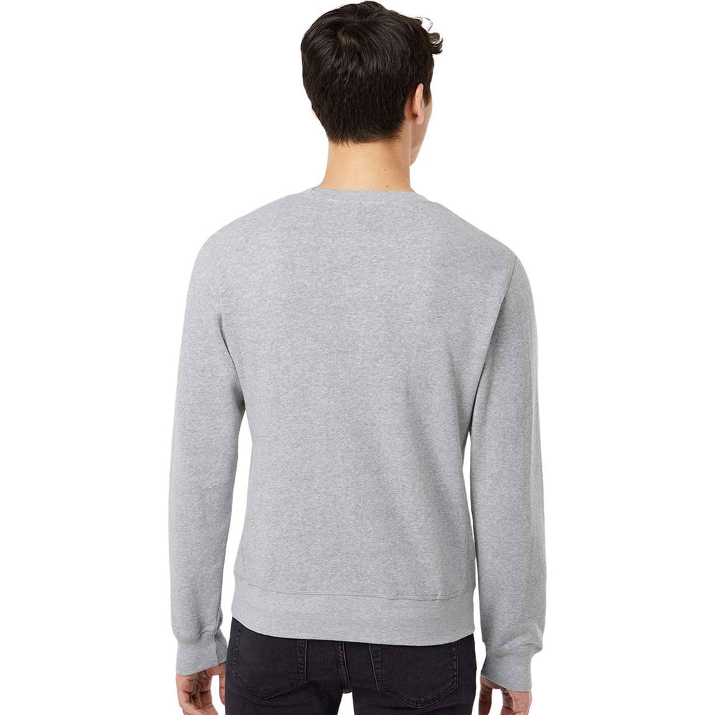 J. America Men's Grey Triblend Triblend Fleece Crewneck Sweatshirt