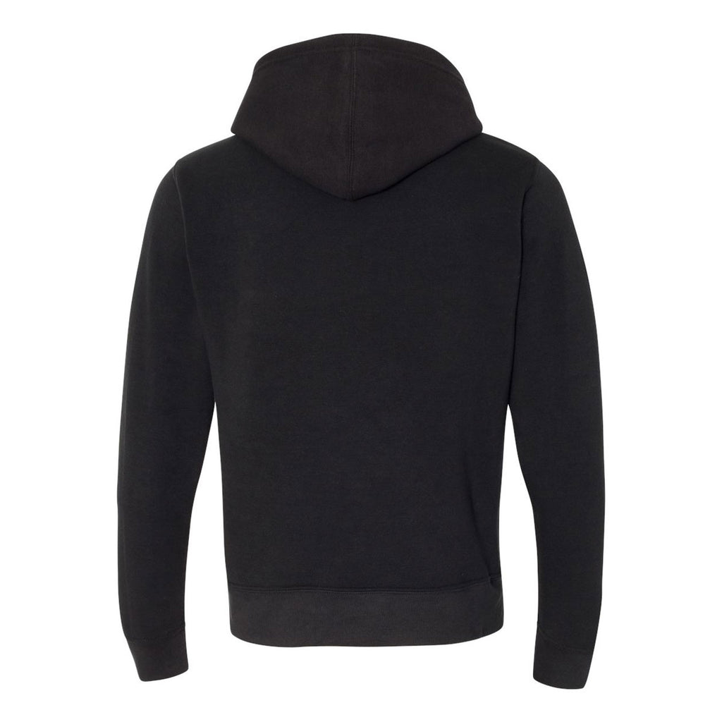 J. America Men's Solid Black Triblend Triblend Hooded Pullover Sweatshirt