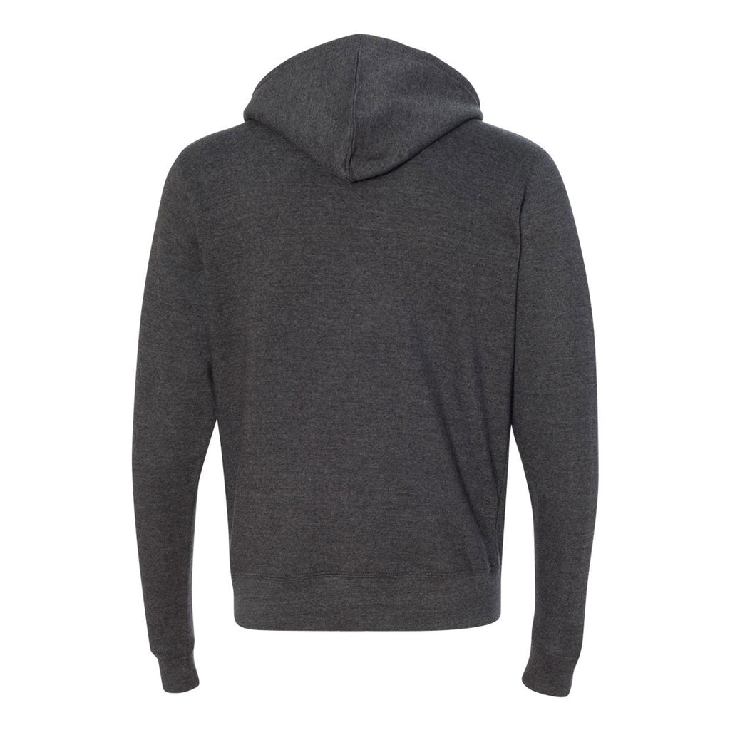 J. America Men's Black Triblend Triblend Hooded Full-Zip Sweatshirt